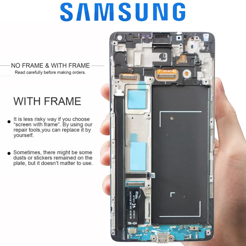 Оригинальный ЖК дисплей 5 7 дюйма для SAMSUNG Galaxy Note 4 Note4 N910 N910F сенсорный экран