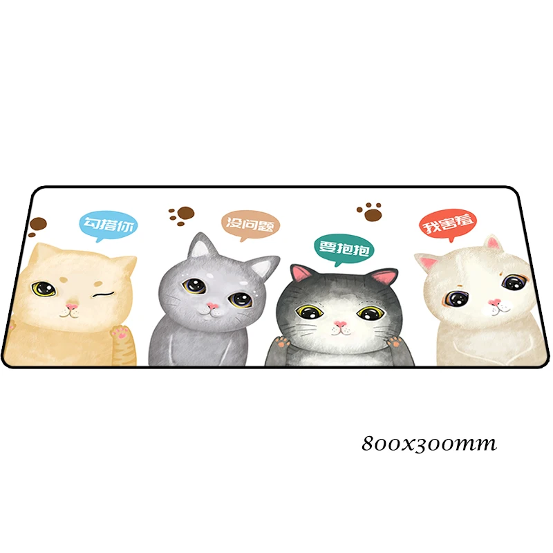 design 4 Коврик для мыши с кошкой 80x30 см, натуральный каучук, игровой коврик для мыши, большой геймерский коврик, милый компьютерный стол, коврик для мыши, клавиатура, большие игровые коврики - Цвет: design 4