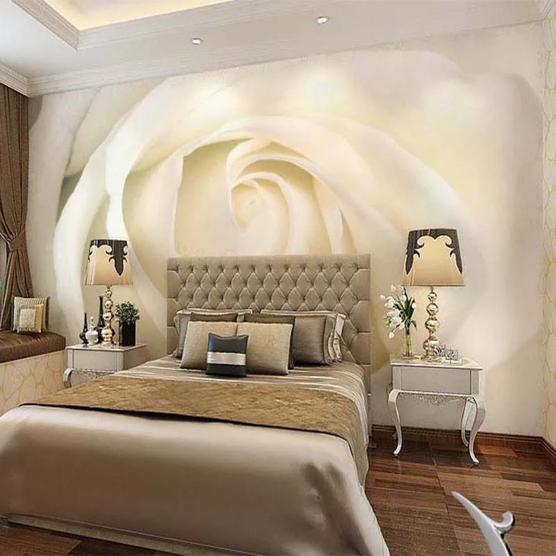 Современная простая белая роза фотообои рулон 3D спальня Свадебная Ткань