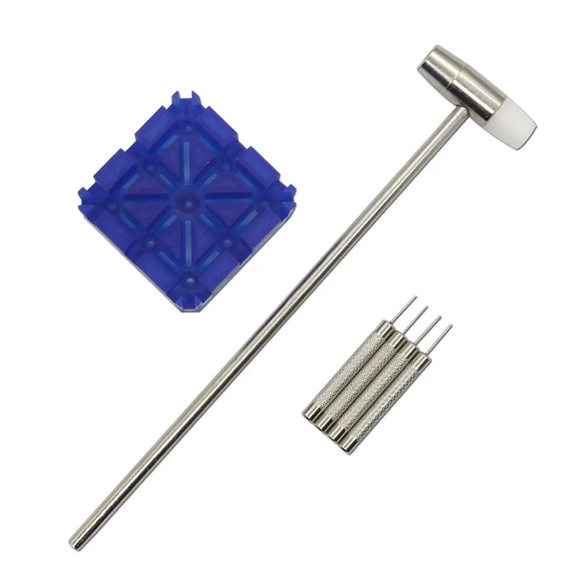 

6Pcs Band Link Hammer Punch Pin Watch Strap Holder Remover Watch Repair Tools Kit