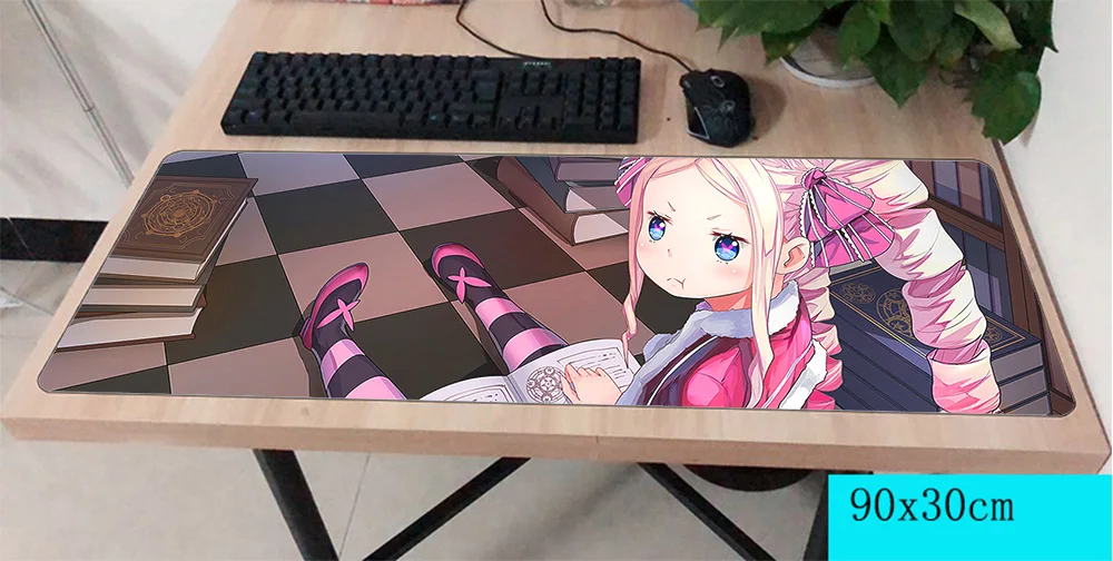 Игровой коврик для мыши rezero 900x300 мм большой игровой ноутбука аксессуары