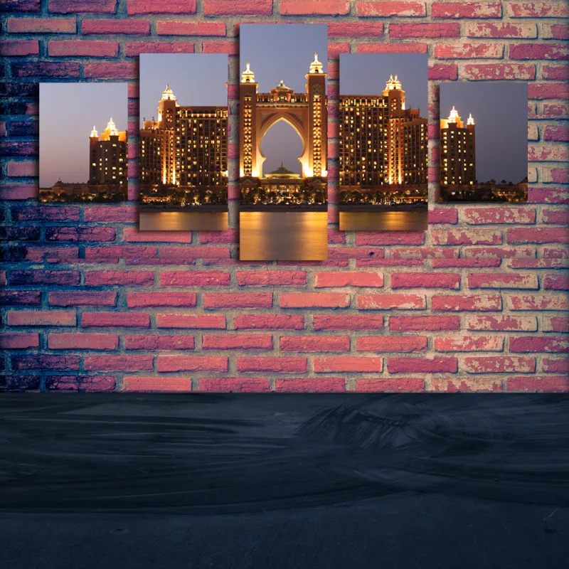 Angel's Art 5pcs/Set Unframed Bright Castle On The Sea Lanscape HD Giclee Wall Decor Canvas Painting | Дом и сад