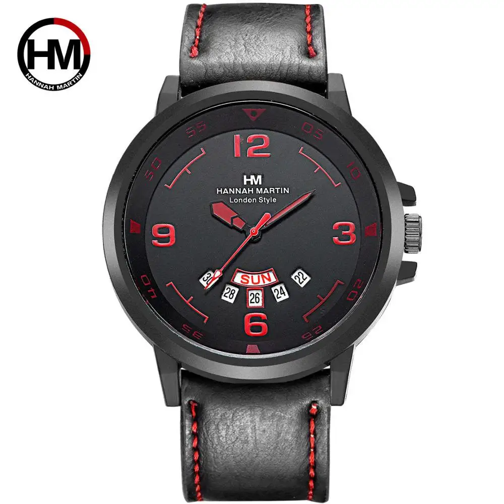 1602RE Топ люксовый бренд часы мужские Неделя дисплей reloj кожаные Наручные часы армейские военные reloj hombre мужские часы relogio masculino - Цвет: 1602RE