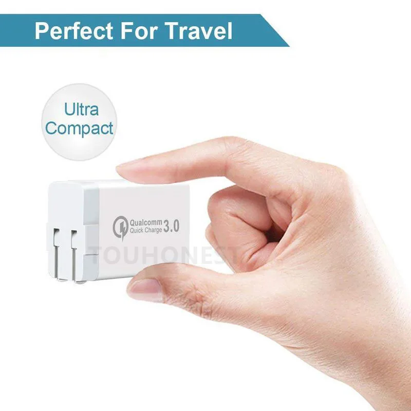 Умное зарядное устройство с 3 USB портами 30 Вт быстрое 0 для iPhone Samsung QC адаптер