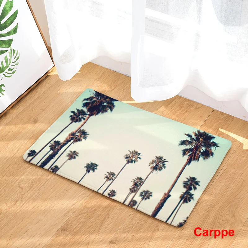 Новинка 2017 Нескользящие ковры с принтом кокосовой пальмы кухонные коврики для