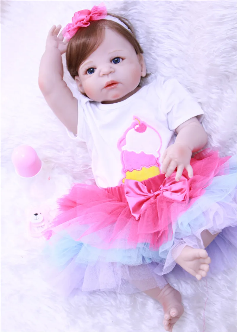Полностью силиконовая виниловая Кукла Reborn Baby реалистичные куклы для девочек 23