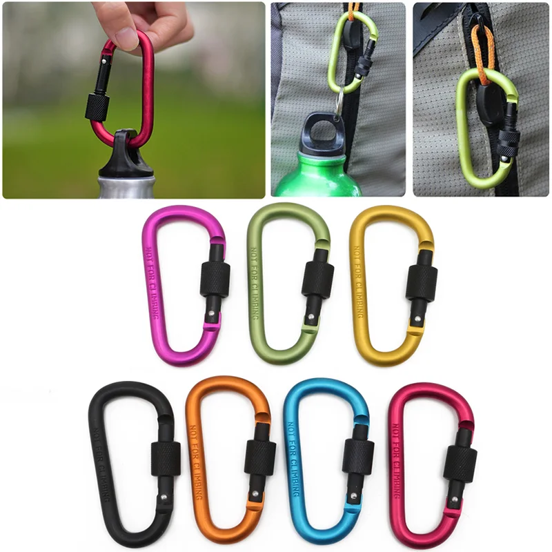 Bold 8cm Locking Type D Quickdraw Carabiner Backpack Buckle Hanging Aluminum Nut | Украшения и аксессуары