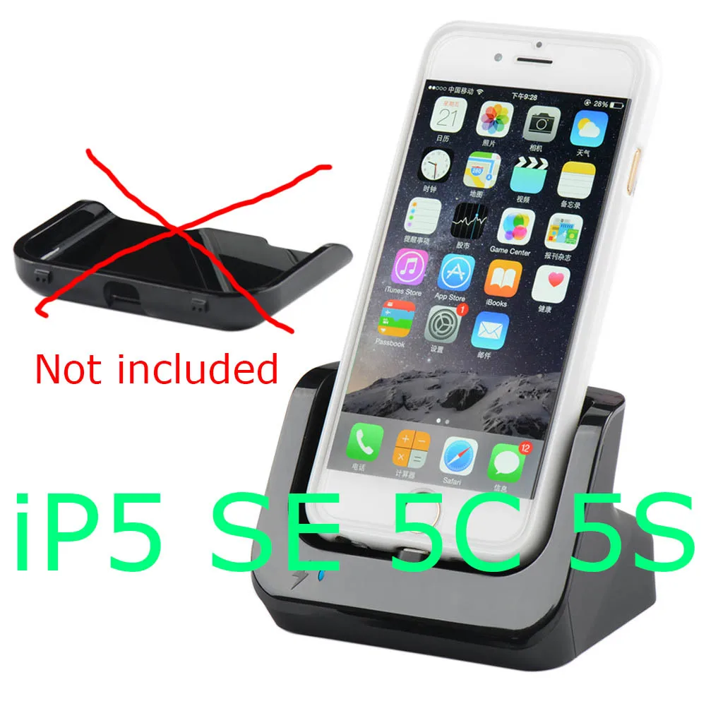 Black iphoneSE 5 5S Синхронизация данных USB Зарядное устройство Док-станция Подставка для iphone SE 5 5S 5C 6 6S Plus 7 8 с usb-кабелем - Тип штекера: Black iphoneSE 5 5S