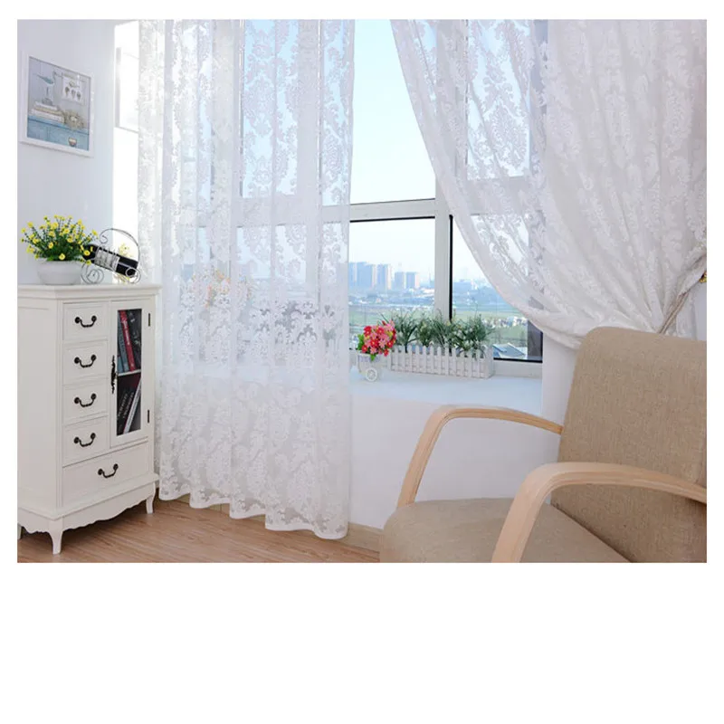 Однотонные оконные занавески 1 шт. современные для гостиной тюлевые на двери и
