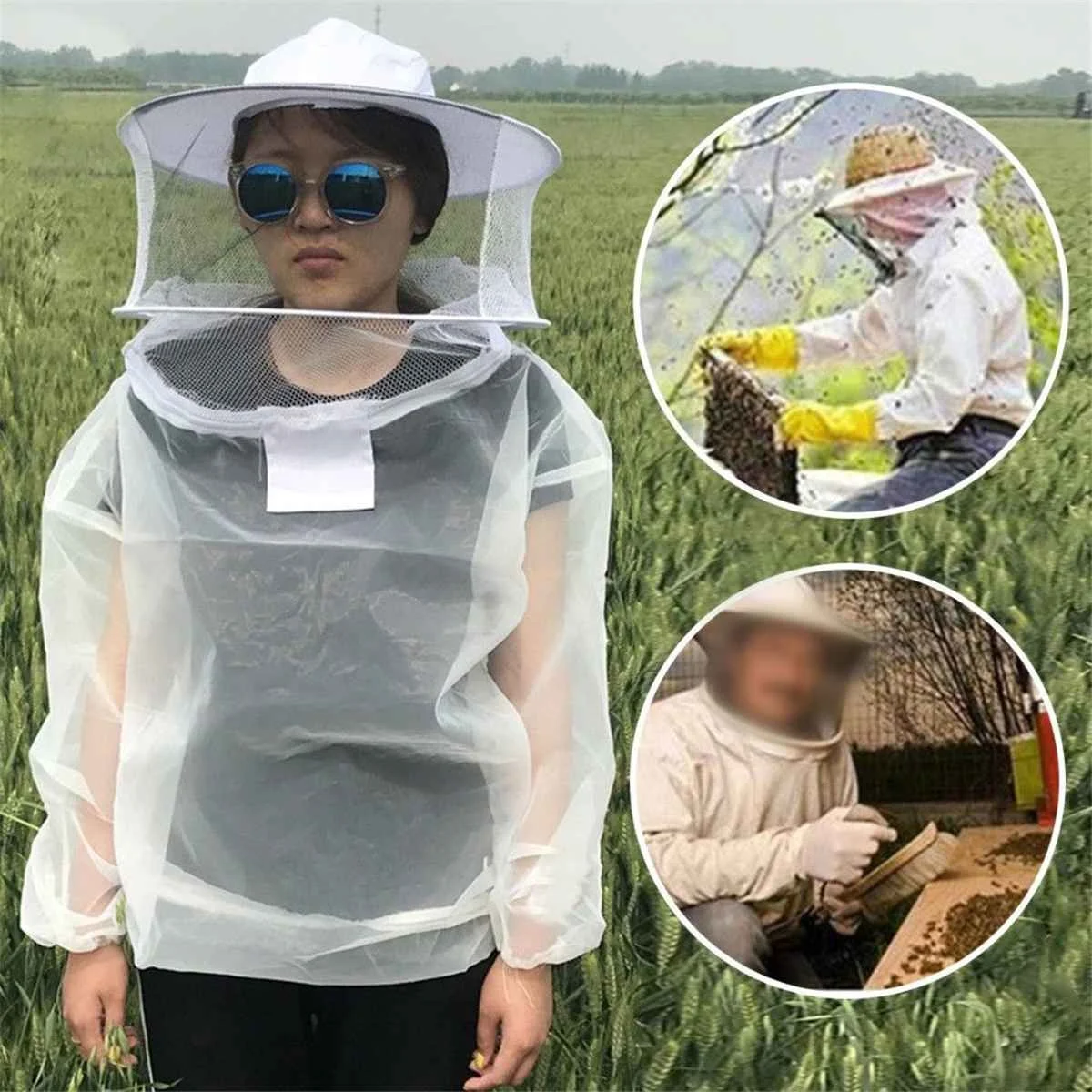 Костюм для пчеловодства, одежда для пчеловодства, защитная одежда для пчеловодства с кепкой, повседневная одежда с пчелами, дышащая одежда на половину тела