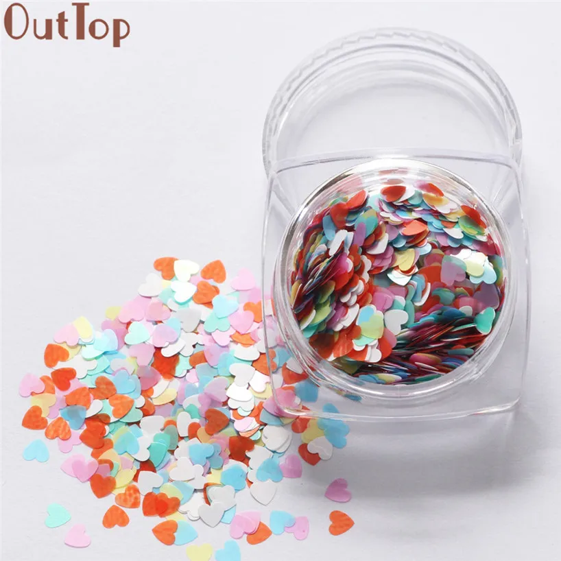 OutTop Фольга для ногтей 7 г Смешанное сердце тонкий дизайн блестки типгель лак