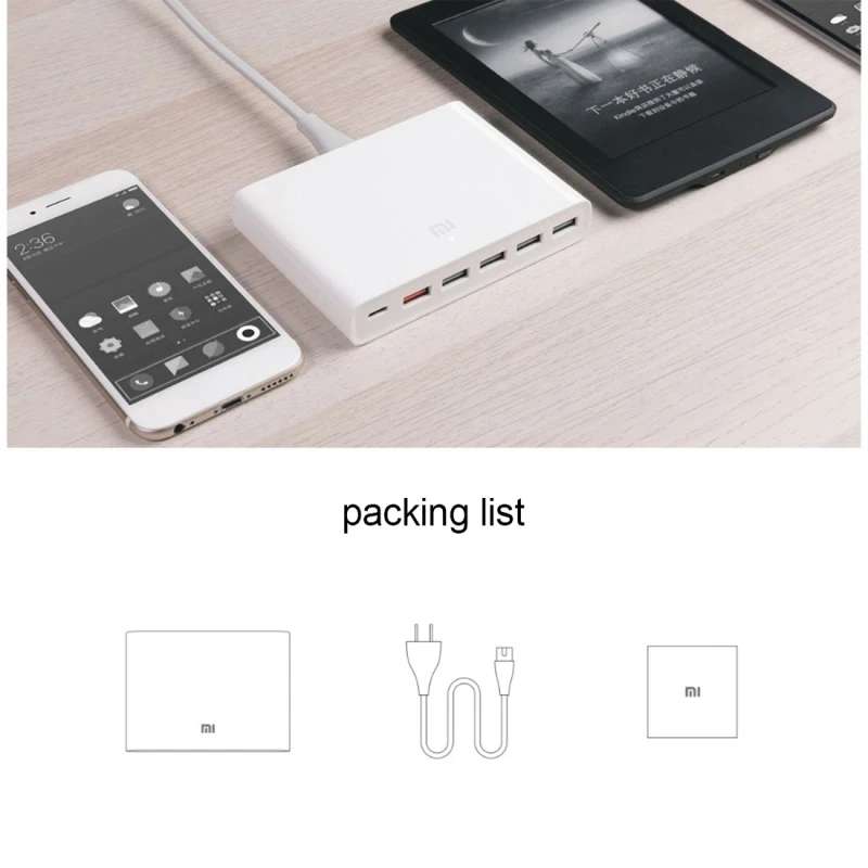 HAWEEL USB-C зарядное устройство 60 Вт умный выход 1 Type-C + 5 USB-A QC 3 0 Быстрая зарядка для