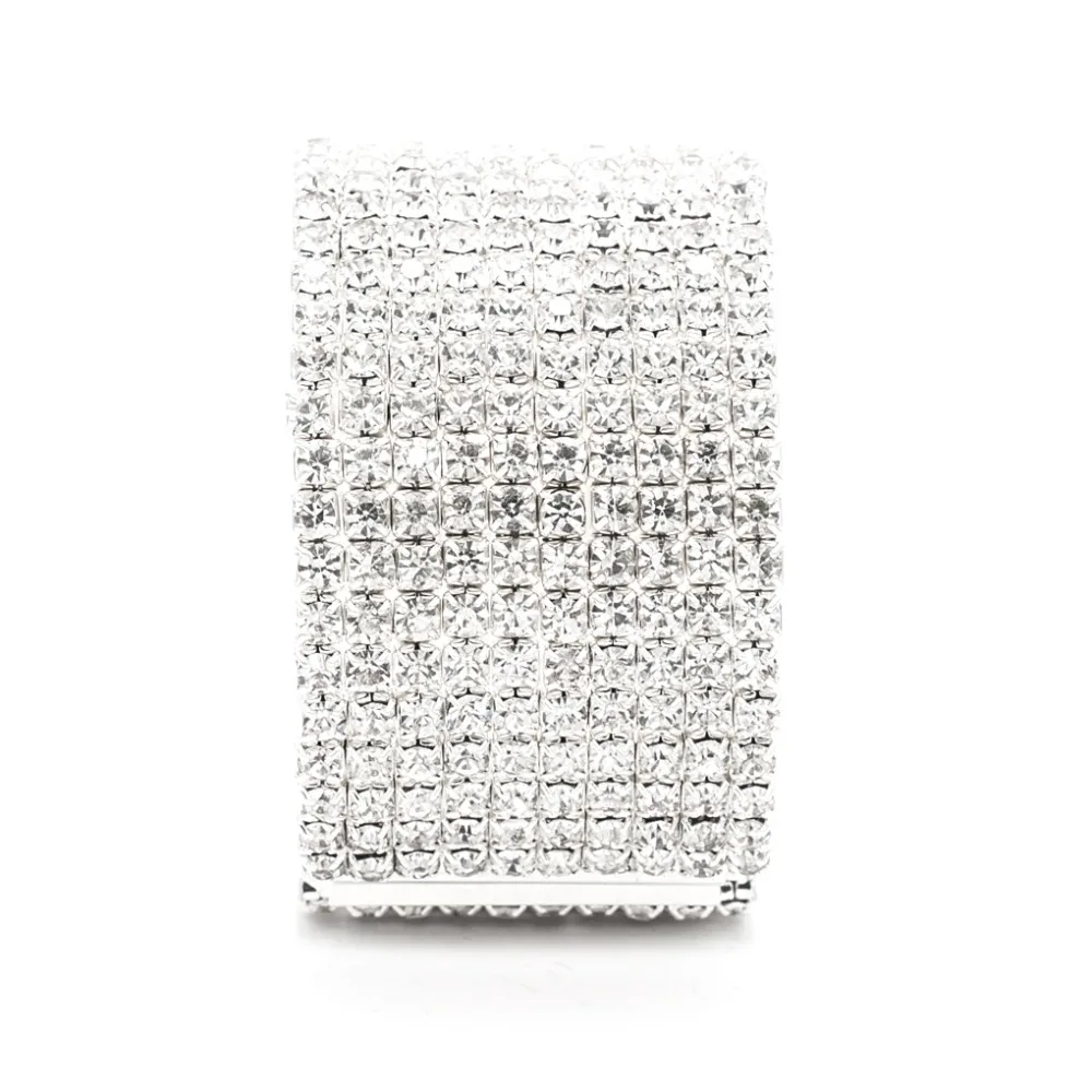 Модный Браслет манжета с кристаллами и серебряным покрытием женская бижутерия 10