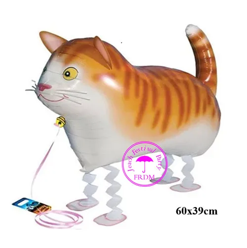 cat Собака корова свинья лягушка утка кошка воздушные шарики в форме шагающего животного День Рождения украшения поставки в виде животных-героев мультфильмов домашних животных шагающего шары - Цвет: cat