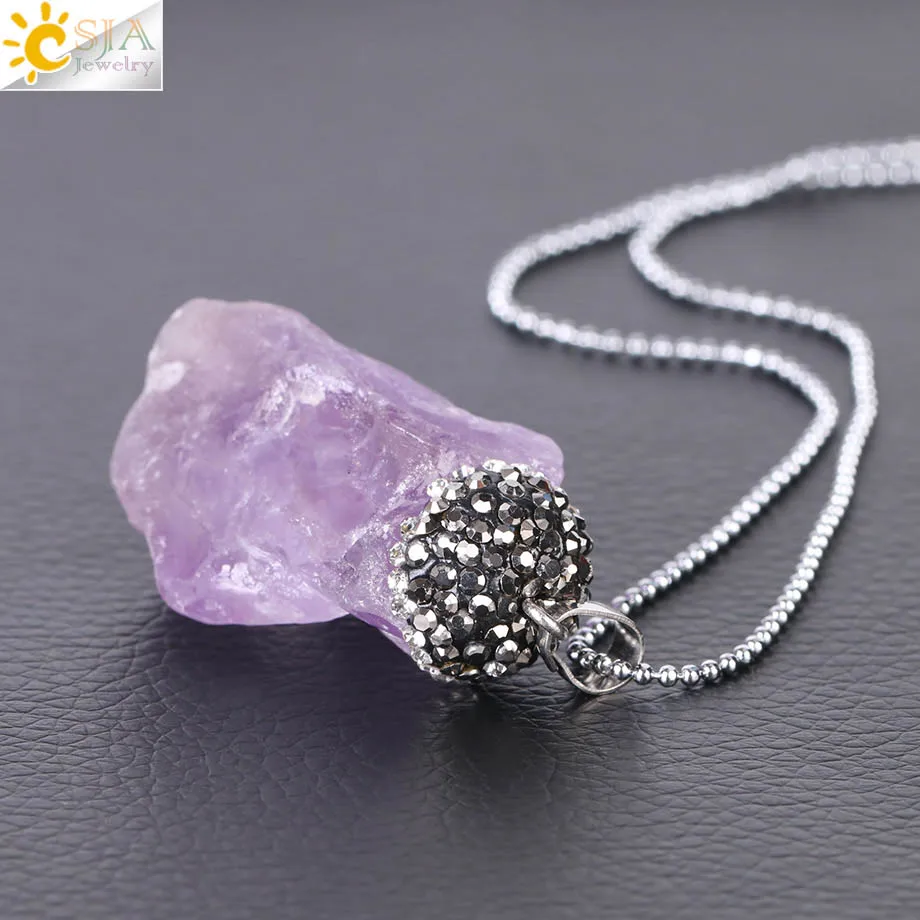 Женский драгоценный камень CSJA ожерелье с градиентом из фиолетовой оранжевой и