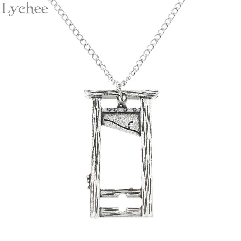 Lychee Трендовое ожерелье Guillotine из сплава золотого и серебряного цвета, ожерелье с подвеской, унисекс, цепочка, ожерелье, подарок - Окраска металла: 1