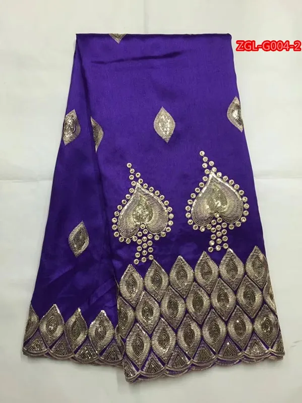 White&ampgold indian George Lace Fabric raw silk Georges with beads and stones African Wedding Nigeria | Дом и сад