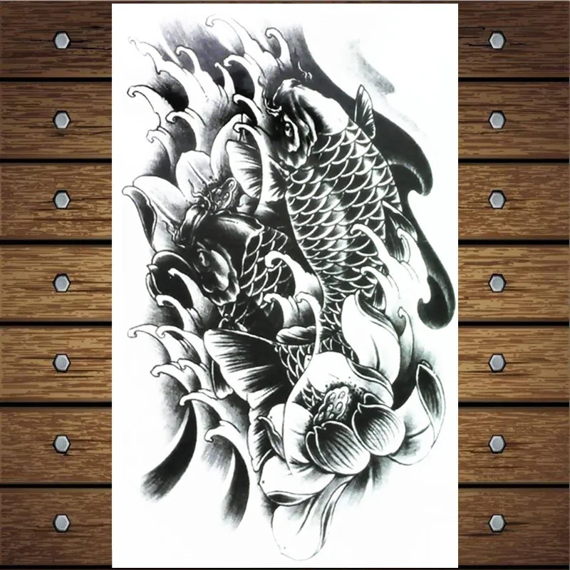 FGHGF Koi 3 шаблон креативный стикер Временные татуировки одноразовая водостойкая