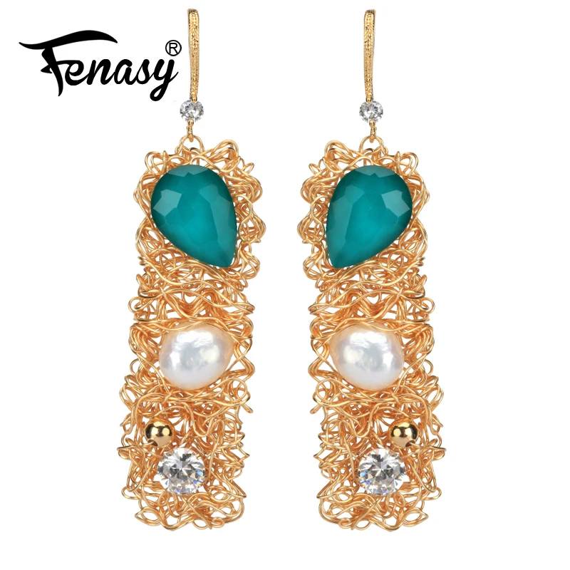FENASY ручной работы натуральный пресноводный жемчуг серьги для вечерние Вечеринка