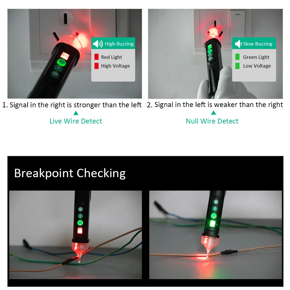 FUYI портативный бесконтактный Тестер Напряжения переменного тока ручка в форме
