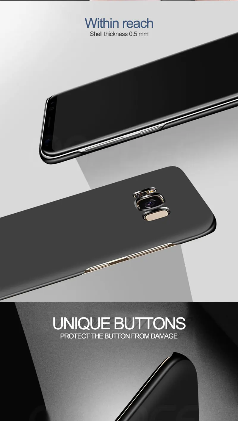 Ультра Тонкие Матовые чехлы для samsung Galaxy A3 A5 A7 J3 J5 J7 S7 edge s8 S9 Plus Note 8 9 A8 плюс жесткий поликарбонатный чехол