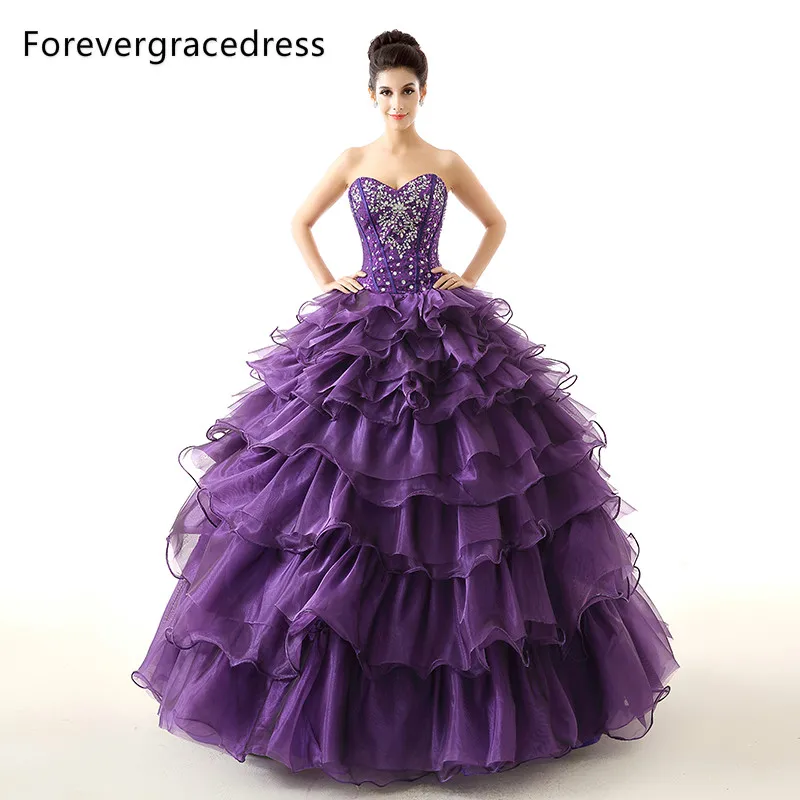 Forevergracedress Реалистичные Фотографии Фиолетовый Quinceanera платье пикантная обувь