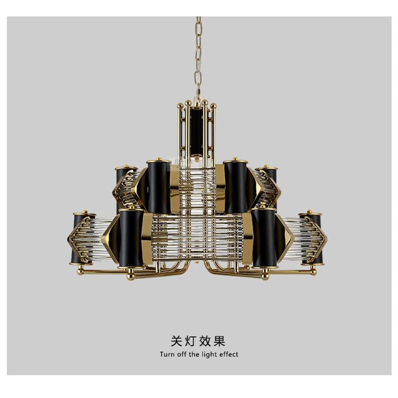 Постмодернизированная Золотая люстра освещение для дома гостиной светодиодные