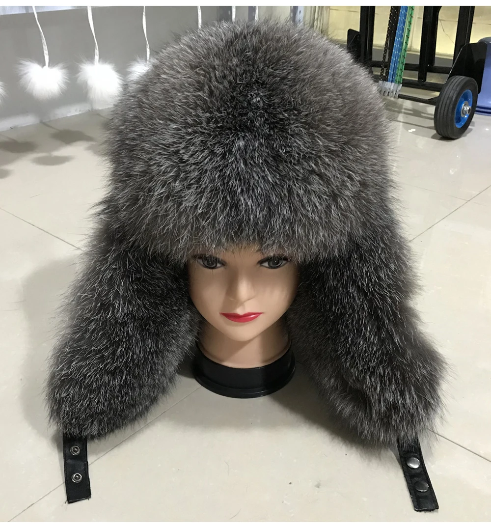 Хит, зимняя Новинка, мужская шапка из натурального Лисьего меха, шапка из натуральной кожи, Повседневная теплая мягкая шапка из натурального Лисьего меха, шапка-бомбер s