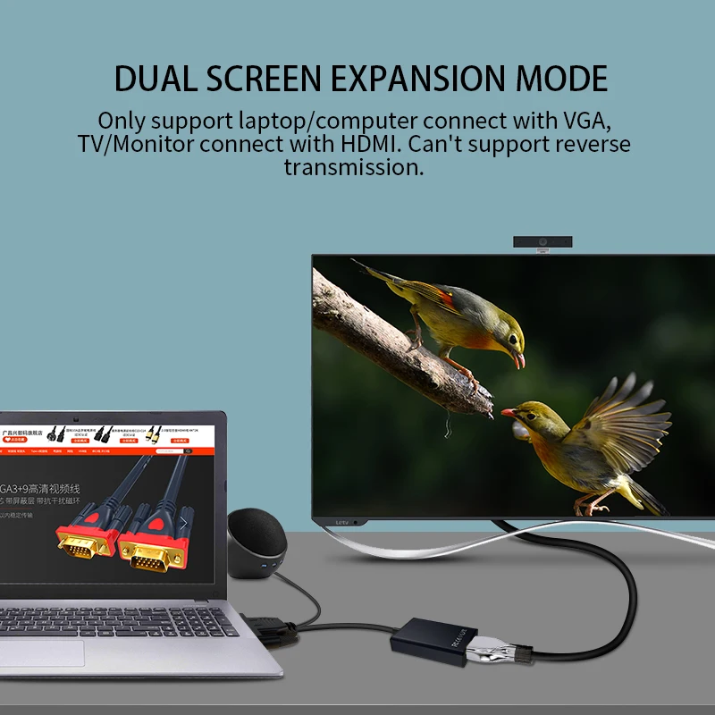 Внешний адаптер GCX с аудио 1080P VGA2HDMI видеоадаптер для ПК в HD ТВ проектор VGA штекер HDMI