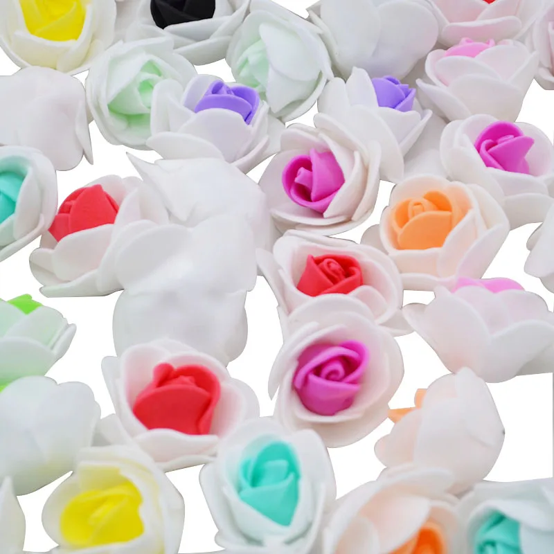 50 шт. 3 см искусственные цветы из пенопласта розы аксессуары для скрапбукинга