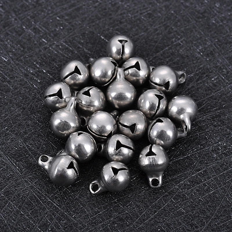 20 шт. Маленькая подвеска из нержавеющей стали с колокольчиком серебро для