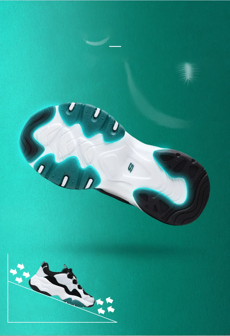 Skechers D'lites/Новое поступление; Повседневная обувь; женская обувь на платформе и высоком каблуке; белые и Зеленые кроссовки; 12955-WGRN