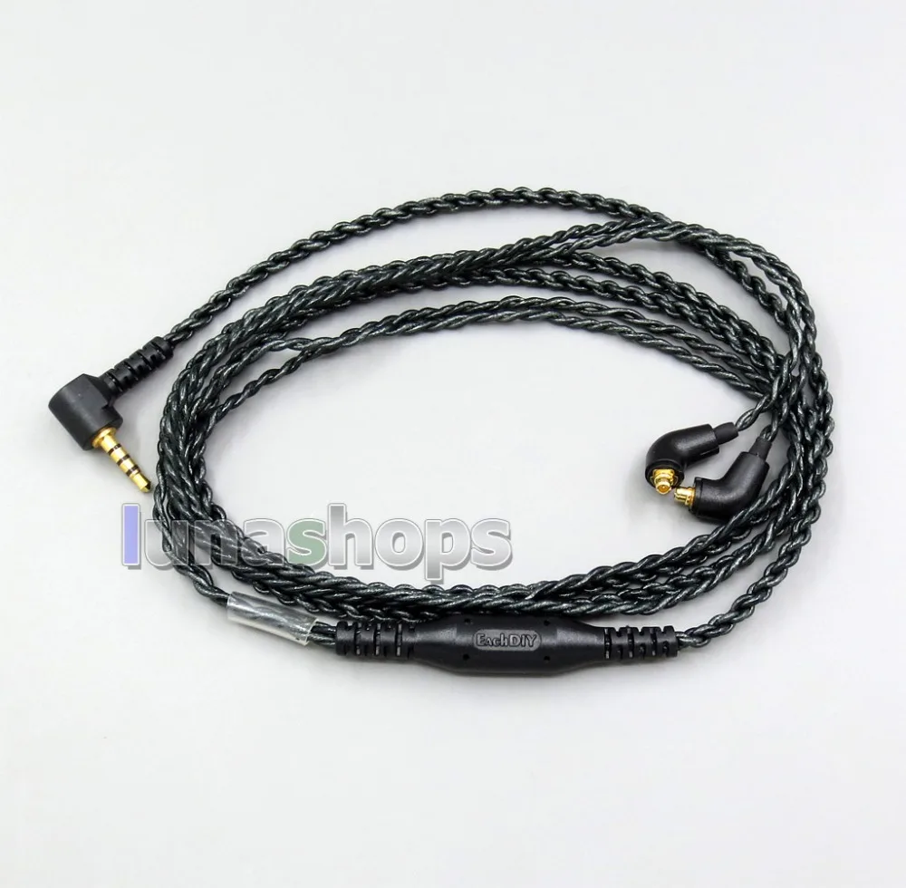 LN006057 45ohm 3 5 мм 2 сбалансированный и серебристой основой кабель наушников для Etymotic