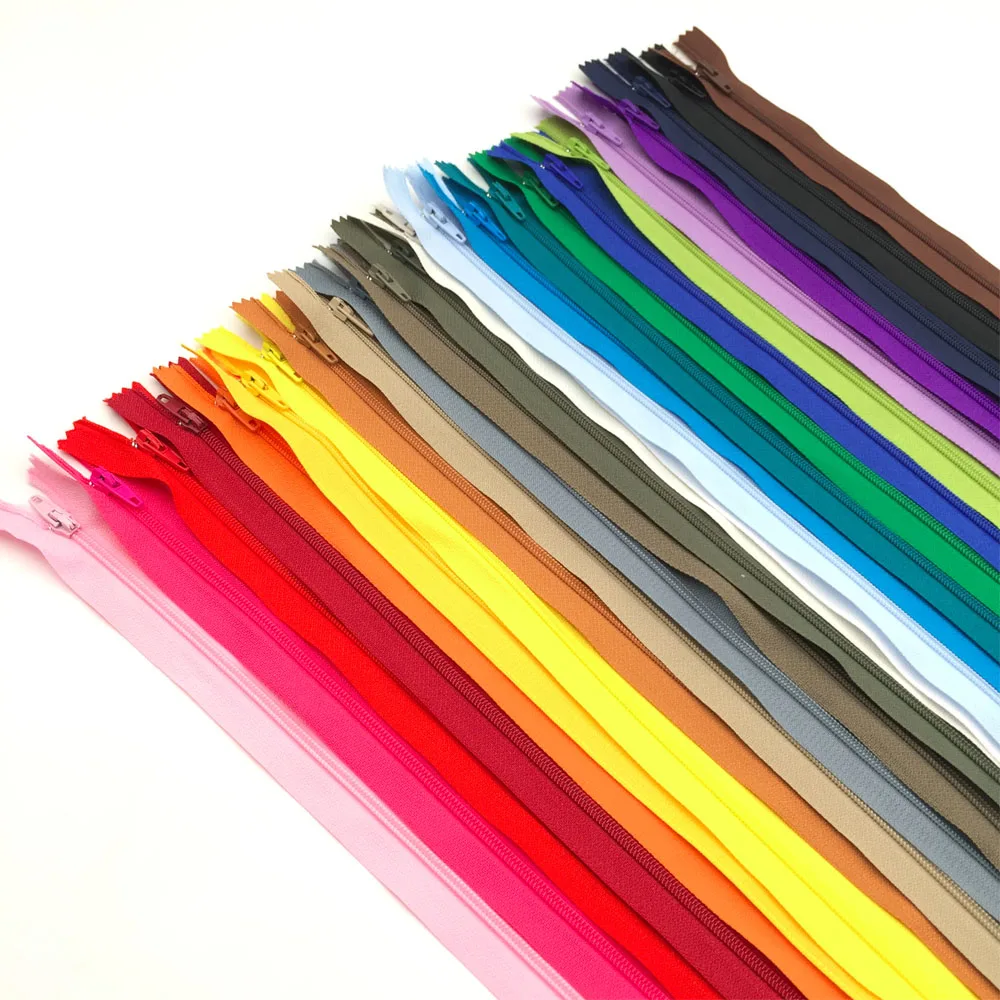 

10pcs 3# 25Colors 23cm~51cm Closed End Nylon Coil Zippers Tailor Sewing Craft