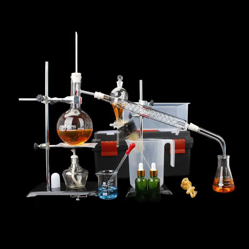 

Standard configuration Distilled water device for refining Essential oil Purification with 500ml thickening flask and Toolbox