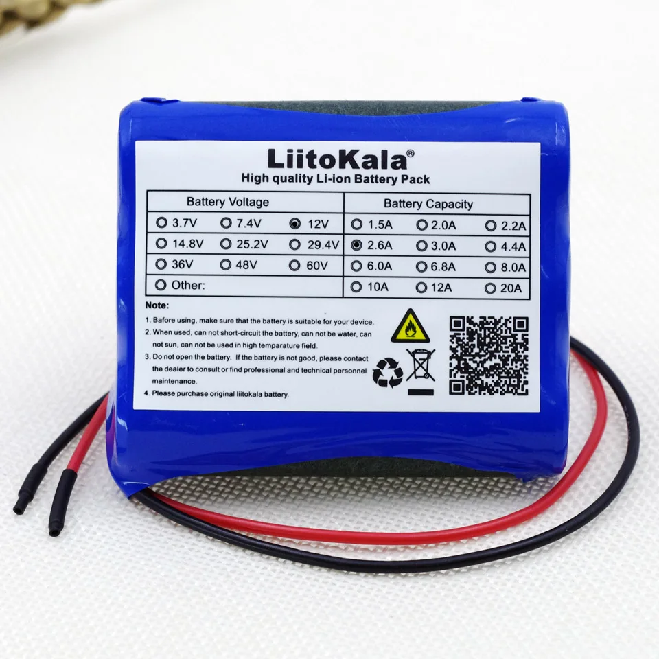 

2023 Liitokala 12V 2600mAh lithium-ion Battery 12.6V 2.6A to 11.1 V CCTV Camera Rechargeable battery pack 18650 batteries