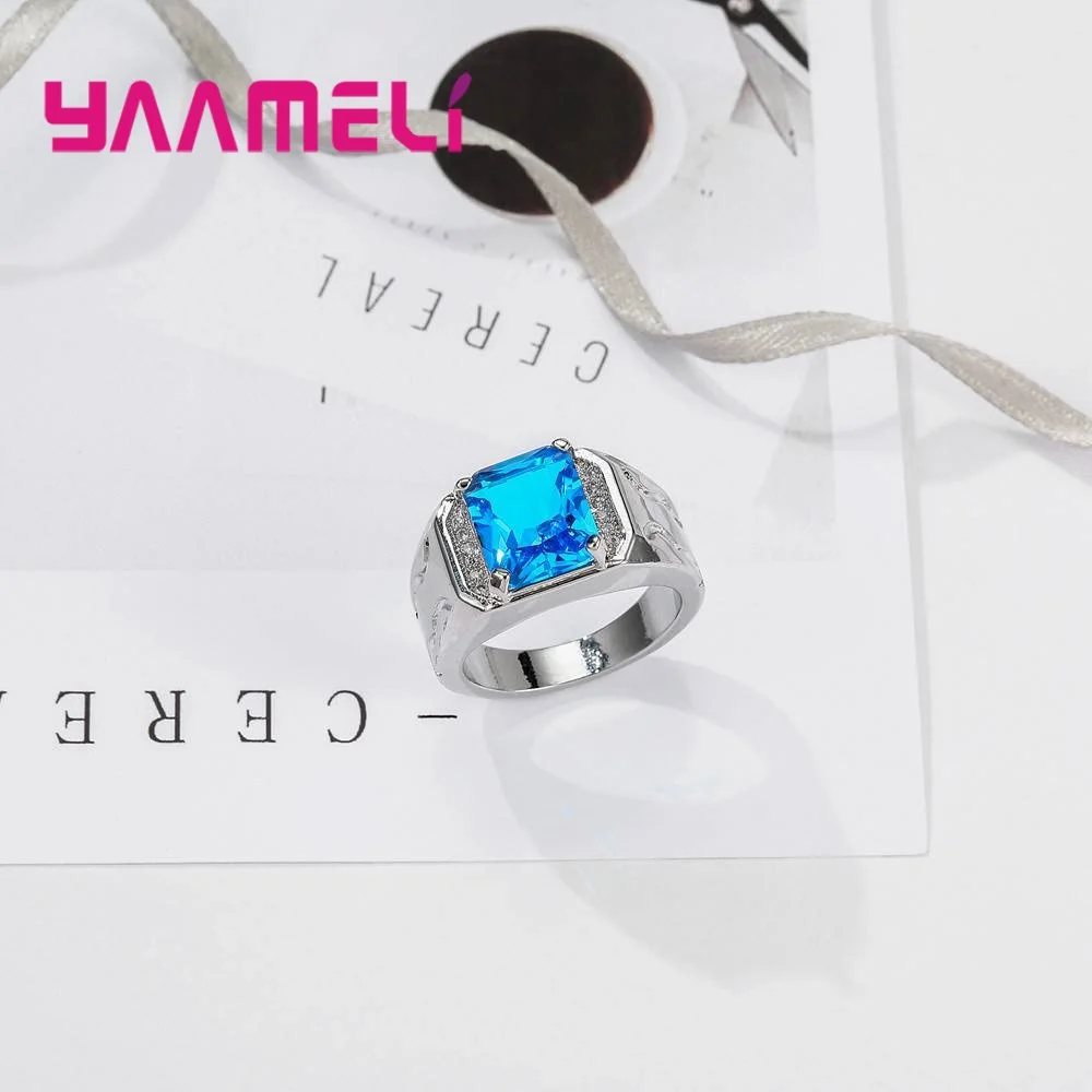 Серебро 925 ювелирные изделия кольцо на палец квадратной формы в стиле панк кольца