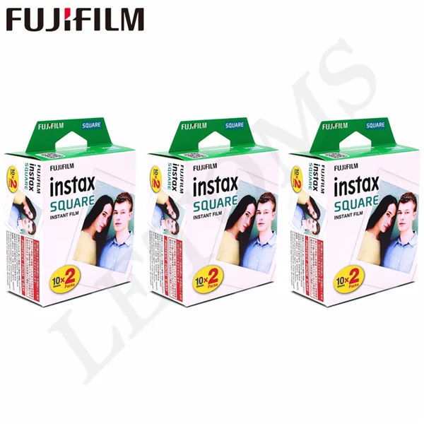 60 Square films Фотобумага Fujifilm Instax с квадратным белым краем и черными пленками(10-100 шт.) для мгновенной печати Instax SQ10 SQ6 SP-3 - Цвет: 60 Square films