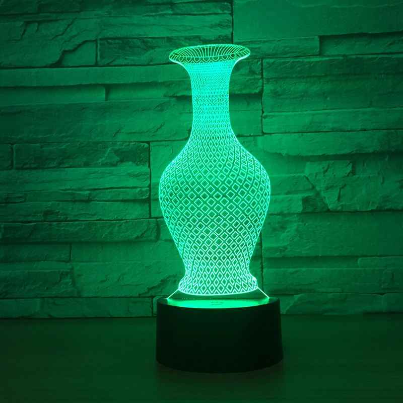 

3D LED Lamp 7 Color Changing Vase Bottle Table Decor Night Light 3D Luminaria Illusion Lamp Living Room Office Decoration light