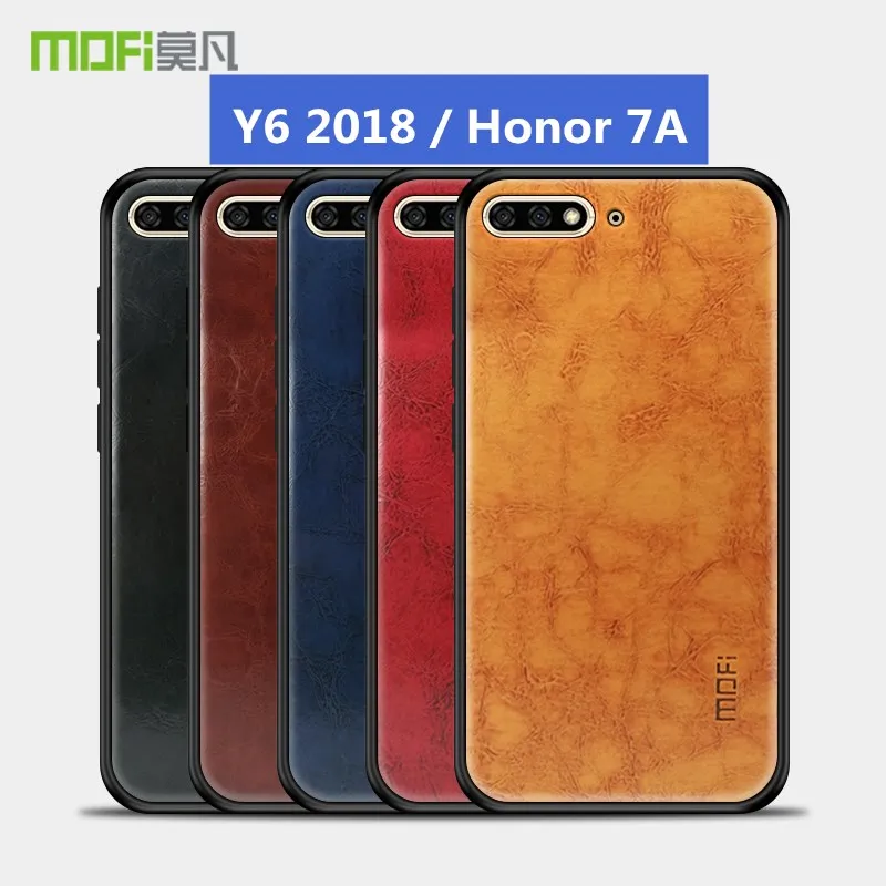 

Оригинальные ультратонкие Чехлы Mofi для Huawei Y6 2018 дюйма, искусственный чехол, мягкий ТПУ кожаный чехол с рисунком из ТПУ для Huawei Honor 7A, чехол 5,7 ...