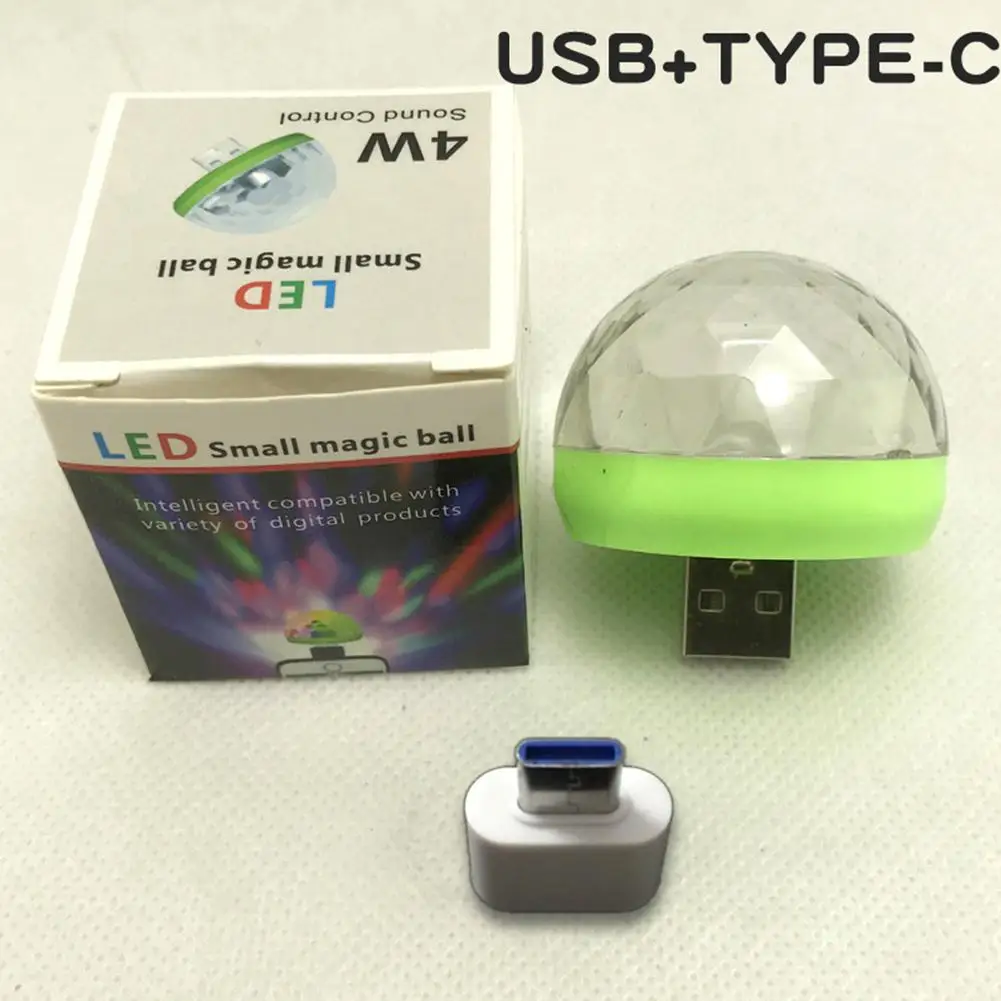 Праздничные огни DJ Light RGB Изменение цвета реагирующий на звук кристалл магический мини-шар для дискотеки KTV Xmas Свадебная вечеринка звуковые огни