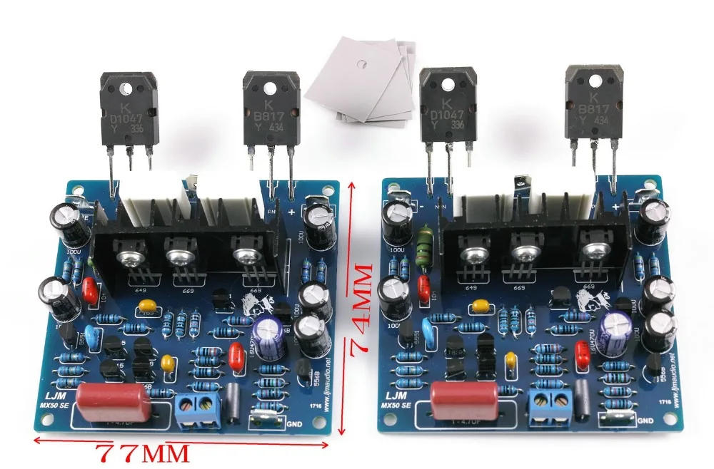 Новый 2 шт. MX50 SE 100WX2 KEC KTB817/KTD1047/sanken 2SA1295/2SC3264 Двойные каналы аудио усилитель