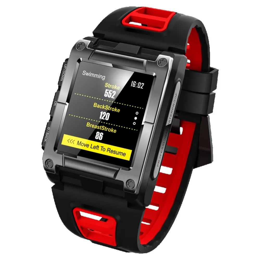 Red. G08 gps часы компас наручные часы Bluetooth IP68 Водонепроницаемый сердечного ритма мужчины мульти-Спорт Смарт часы Фитнес трек - Цвет: Red.