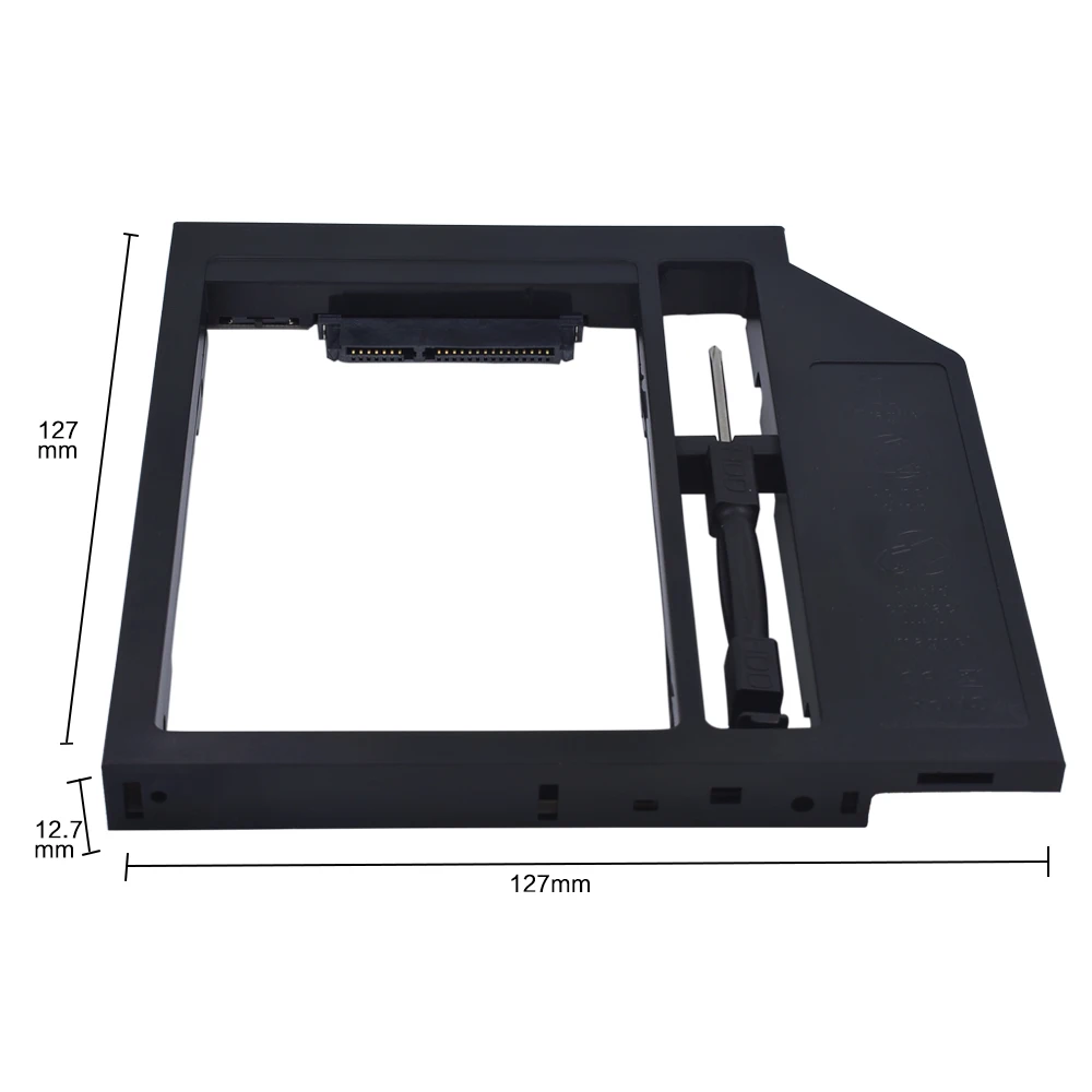 TISHRIC Пластик Универсальный 2nd HDD Caddy 12 7 мм SATA 3 0 Optibay для 2 5 'ƈTB жесткий диск SSD