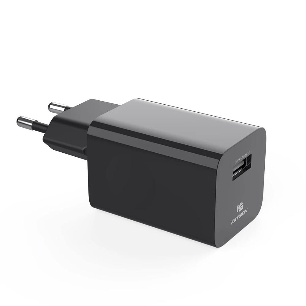 KEYSION 24 Вт Быстрая зарядка 3,0 USB зарядное устройство QC3.0 дорожное настенное зарядное устройство для мобильного телефона для iPhone huawei Xiaomi 12 В 2 а Быстрая зарядка - Тип штекера: EU Plug Black