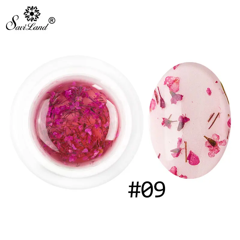 Saviland Лето сушеные цветы лак для ногтей Феи украшения гель Цветочный отмачиваемый