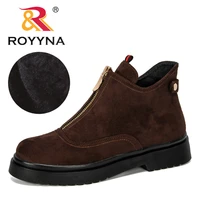 royyna 2019 new designer popular women winter boots classic zipper snow ankle boots flock warm plush women outdoor shoes trendy