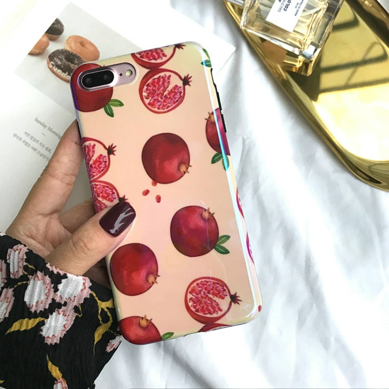 Милый Летний чехол для телефона с изображением фрукта граната iPhone 6S 7 8 Plus X