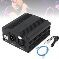 usb 48v 1 channel phantom power supply with one xlr audio cable for condenser microphone music voice recording equipment