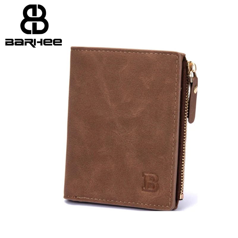 2018 мужской маленький кошелек двойного сложения с карманом для монет на молнии